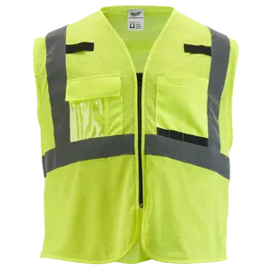 Milwaukee 48-73-5111 Class 2 High Visibility Yellow Mesh Safety Vest - S/M