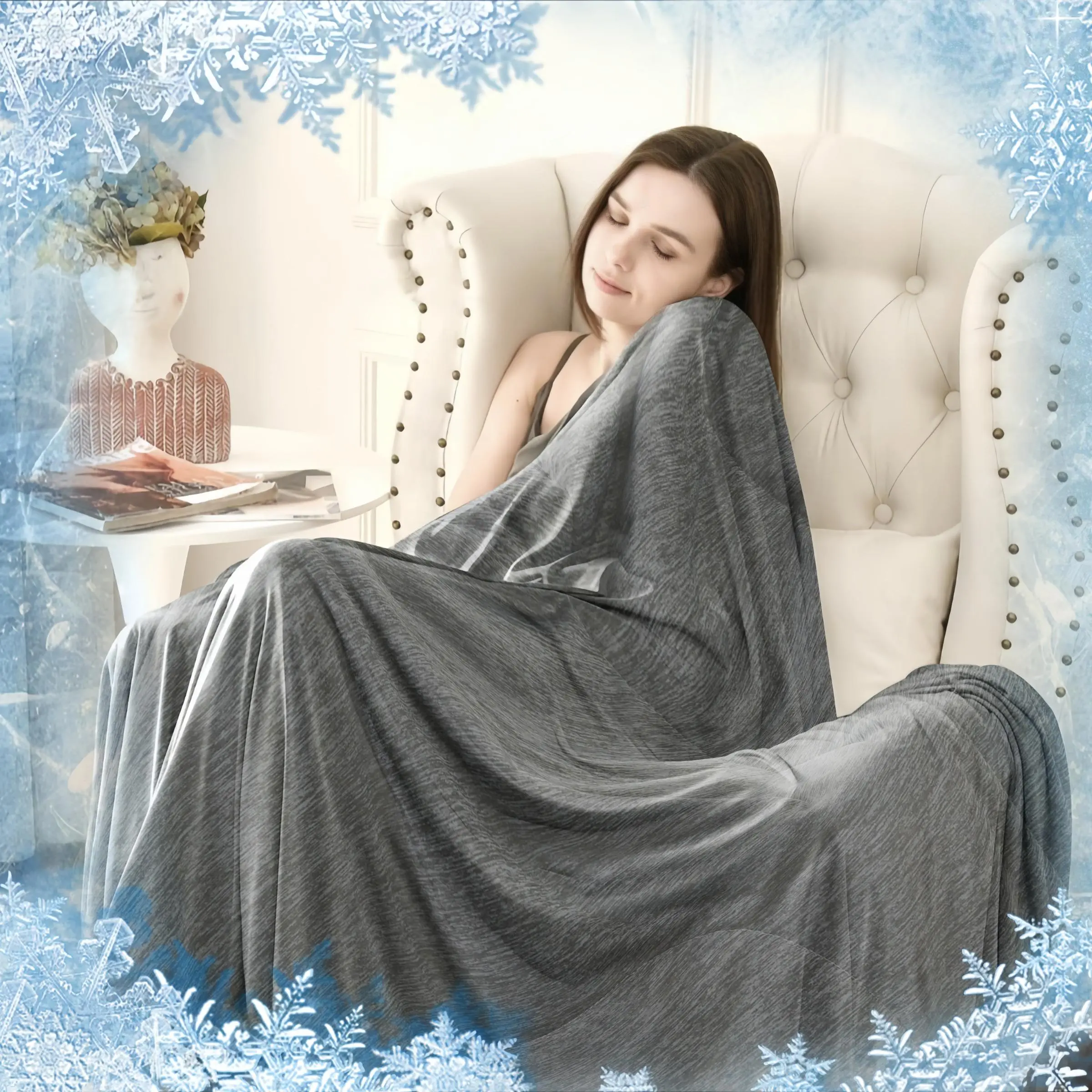 Cooling Blanket, Lightweight Breathable Silky Soft Blanket, Comfortable Bedding for Home Bedroom, Perfect Gift for Loved Ones, Soft Sleeping Throw Blanket, Cozy Blanket Throw, Lightweight Blankets