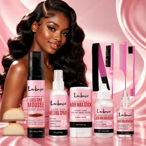 Hair Styling Tool Set, 11-Piece Set with Hair Wax Stick, Lace Wig Glue, Lace Wig Remover, Melting Spray, Lace Tint Mousse, Wig Cap, Hair Band, Brush and Comb, Lace Wig Adhesive Kit, Hair Care