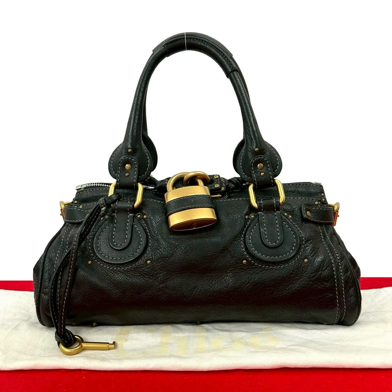 Pre-owned Chloé Calfskin Shoulder Bags Chloe Paddington Leather 2way Bag
