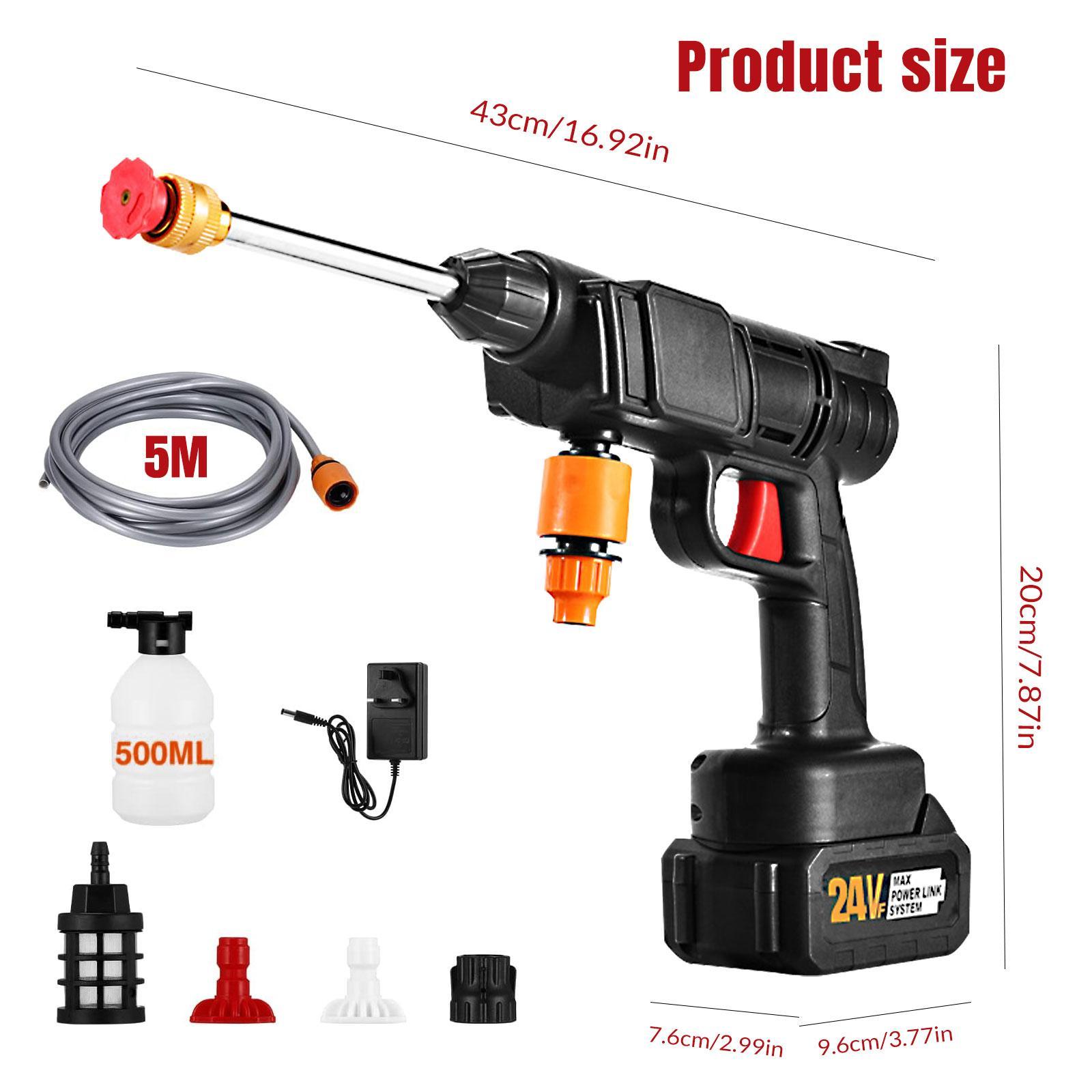 【BackToSchool】 KEPEAK 1500PSI Cordless Pressure Washer with ABS, Water Filter, Charger, Plastic Toolbox & Rechargeable Cells, Portable Car Wash Spray Gun with High-Pressure Jet Head, Ideal for Car Washing Maintenance,car accessories