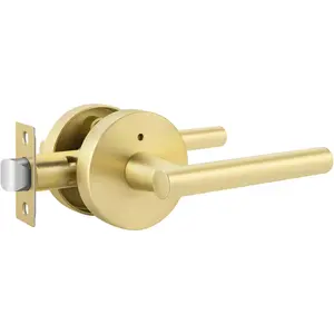 Gold nterter Door Handles, Bruhed Gold Privay Lever Door Handle, Heary Duty nterior Bedroom Door Leve Pack, Gold Door Handles Interer for Bathrcom (1 Pack