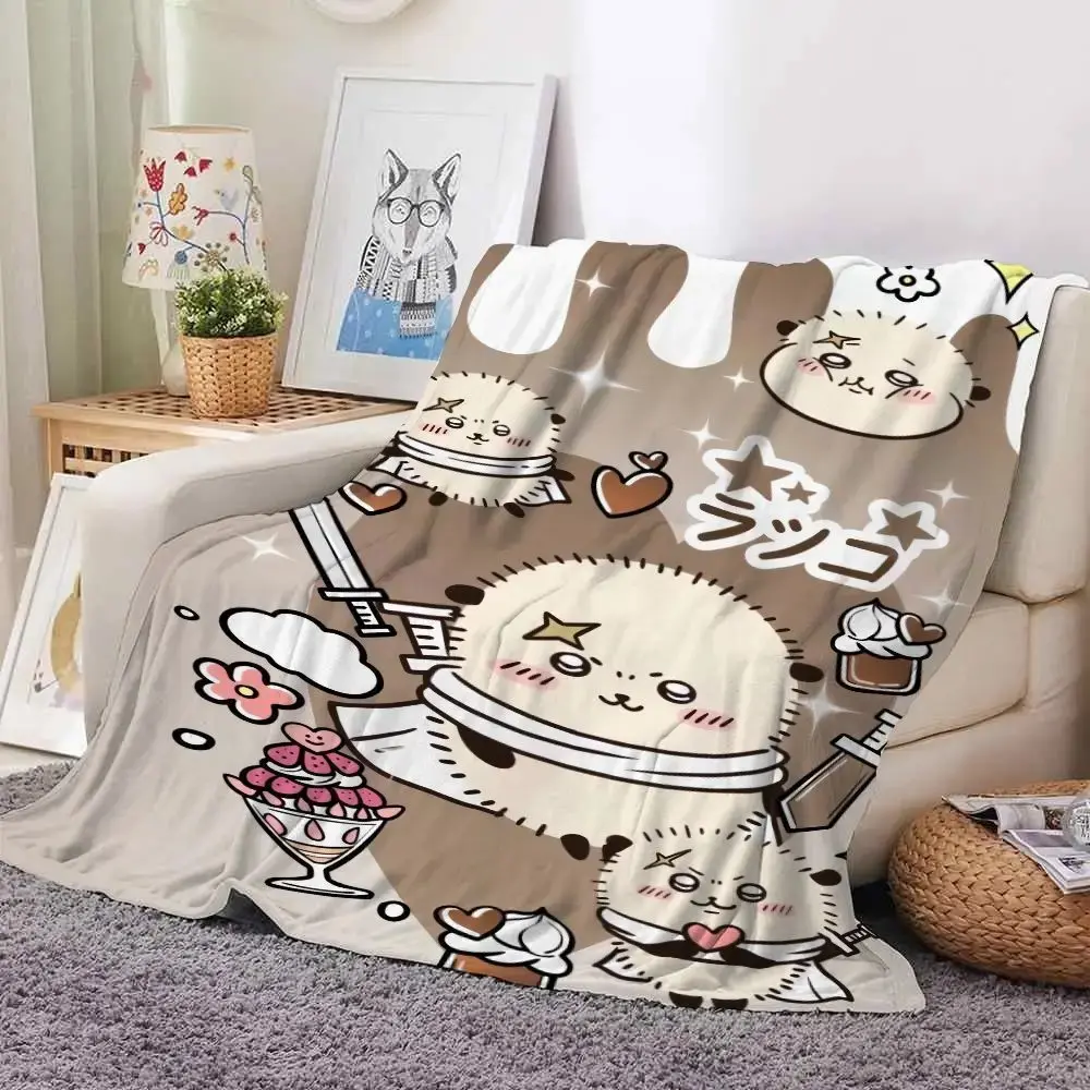 Kawaii Chiikawa Hachiware Usagi 100% Brushed Flannel Blanket - Premium, Wrinkle Resistant, Super Soft Warm Winter Throw for Students, Ideal Gift for Mother's Day Valentine's Day Birthday