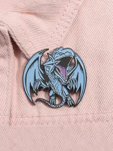 Yu-Gi-Oh Blue-Eyes White Drago Enamel Pin Cartoon Anime Game Periphery Metal Brooch Lapel Backpack Badge Fashion Jewelry Accessories Gift for Friends Jewellery, Durable Metal Pins, Fashion Accessory Men Accessories