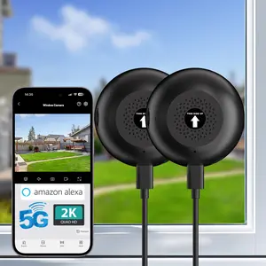 FHD/4K Wireless Window Camera, 5GHz & 2.4GHz WiFi Indoor Cameras for Home Security w/ Al Color Night Vision,Person,Pet,Vehicle & Motion Detection,24/7 Recording,Easy & Quick Install