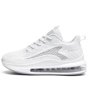 Runner Athletic Shoes Breathable Mens Non Slip Running Slip On Walking Shoes White Boy Trainer Lightweight Gym Sneakers Closed Bridal Training Athletic Footwear Casual Runner