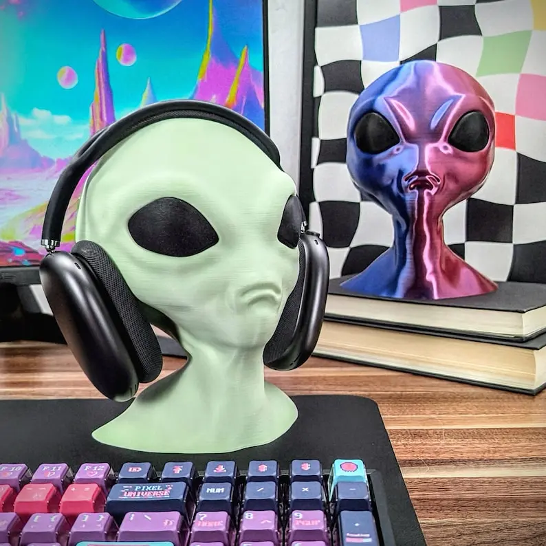 Alien Headphone Stand | Fantasy Headset Holder | Office Organizer Stand | Gaming Accessory