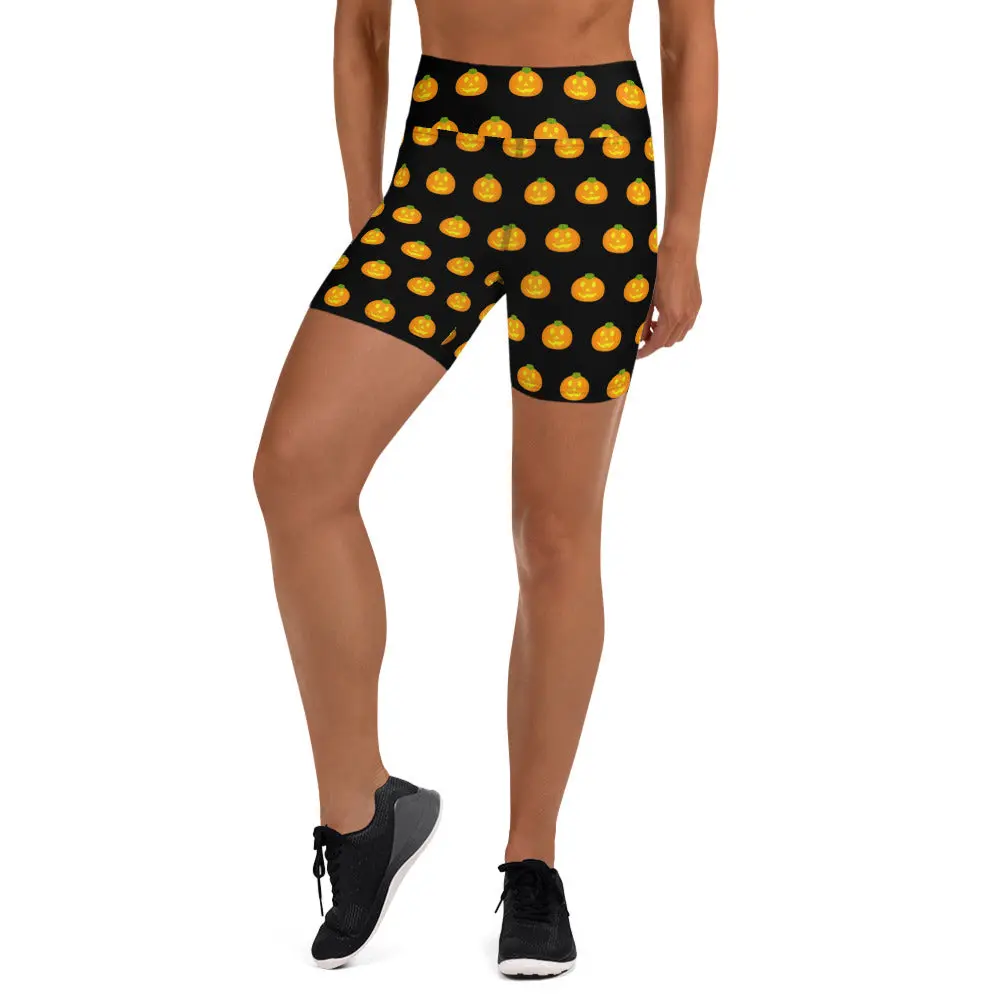 Emoji Pumpkin Legging Shorts