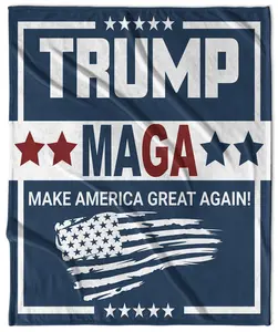 Trump MAGA Design #4 Super Plush Velveteen Blanket