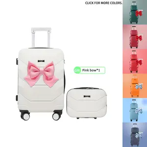 Cute Bow Suitcase – 20"+13" Carry-On Set | 360° Wheels | Cup Holder + USB Port | No Need to Check In | Multi-Color Available | High Value | Must-Have for Travel & School  #outdoorfun