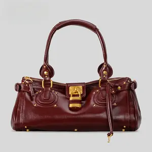 Emerson Bag Ins Blogger Millennial Hot Girl Retro Distressed Lock Handbag Crossbody Motorcycle Pillow Bag  everyday bag Autumn Winter New Women's Tote Bag  City Bag Handheld Bag