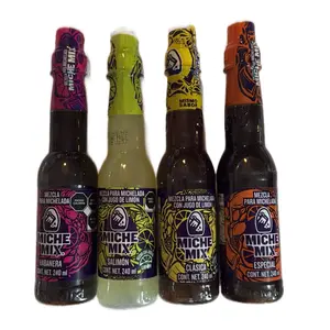 4 pack of Miche Mix! 4 tasty flavors to pick from! Especial, Habanero, Salimon, y Clásica. Each bottle contains 240 ml. Add spice to your drinks!
