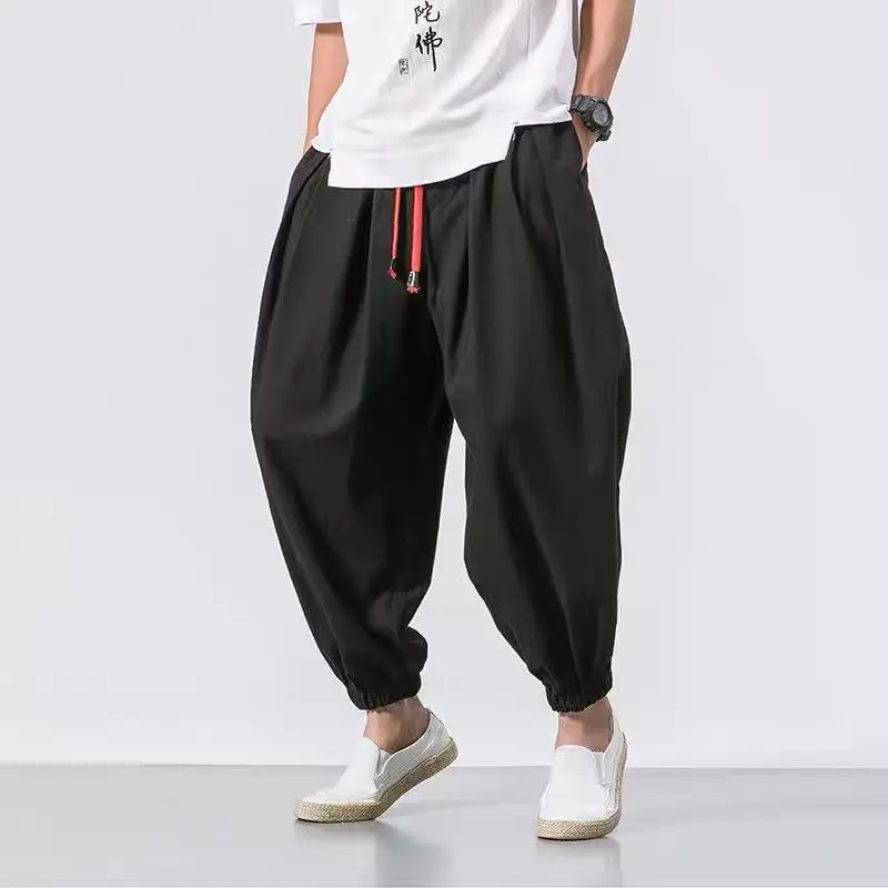 Men's Baggy Jogger Pants Casual Loose Fit Harem Pants Elastic Waist Streetwear Sweatpants for Daily Wear