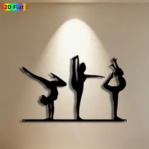 1pc Gymnast Silhouette Metal Wall Art Gymnast Statue Mural, Ideal Gift for Christmas, Gymnastics Enthusiasts, Rust-Resistant Metal Wall Decor Wall Sculptures, Modern Home Decor, Perfect for Home & Garden Gymnastics Decor Enthusiasts, Artwork