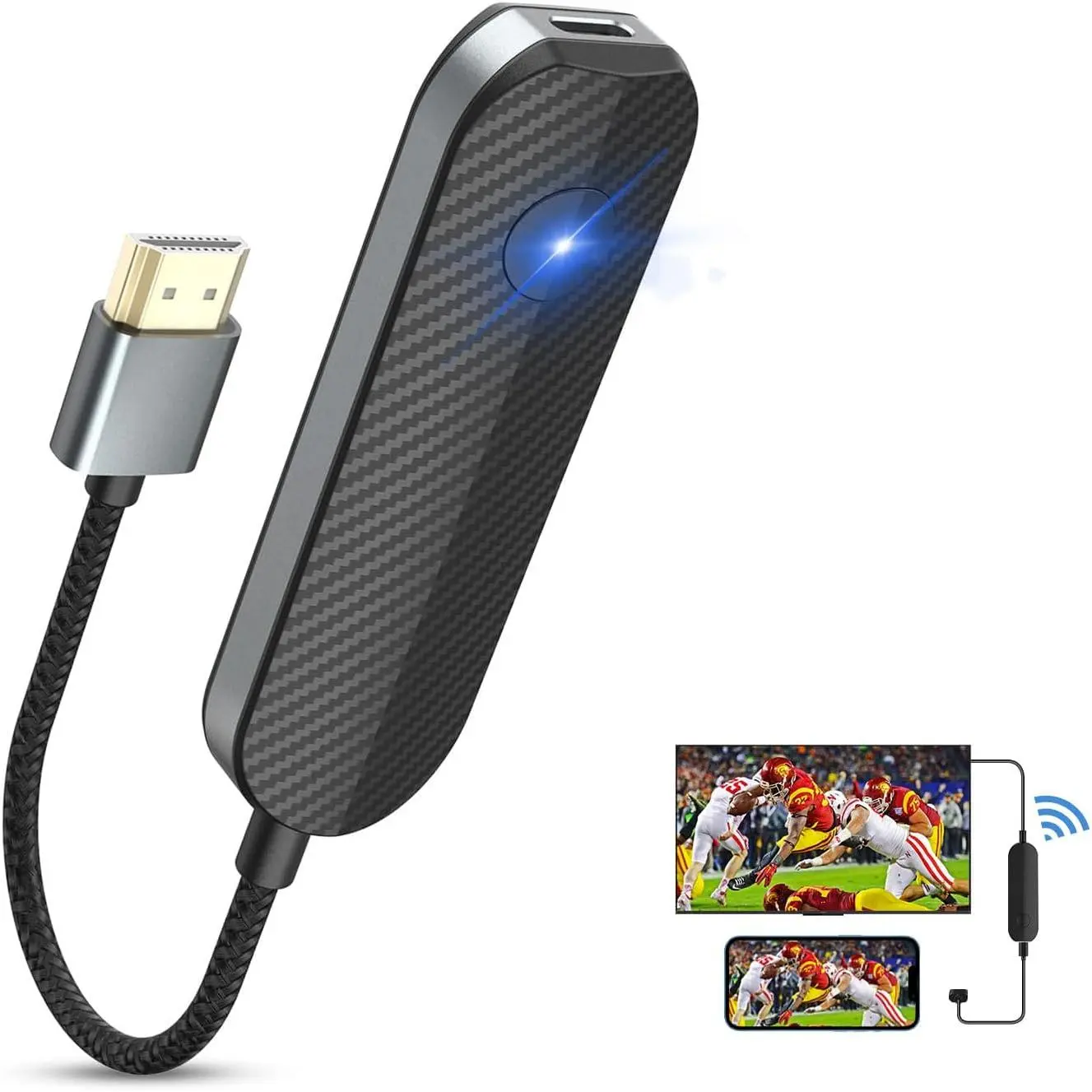 4K 1080P Wireless HDMI Display Adapter, WiFi Streaming Movies, Shows Receiver  i-Phone, i-Pad, Android, Tablet, Laptop, Window to HDTV/Monitor/Projector,  Miracast, Air Play, DLNA
