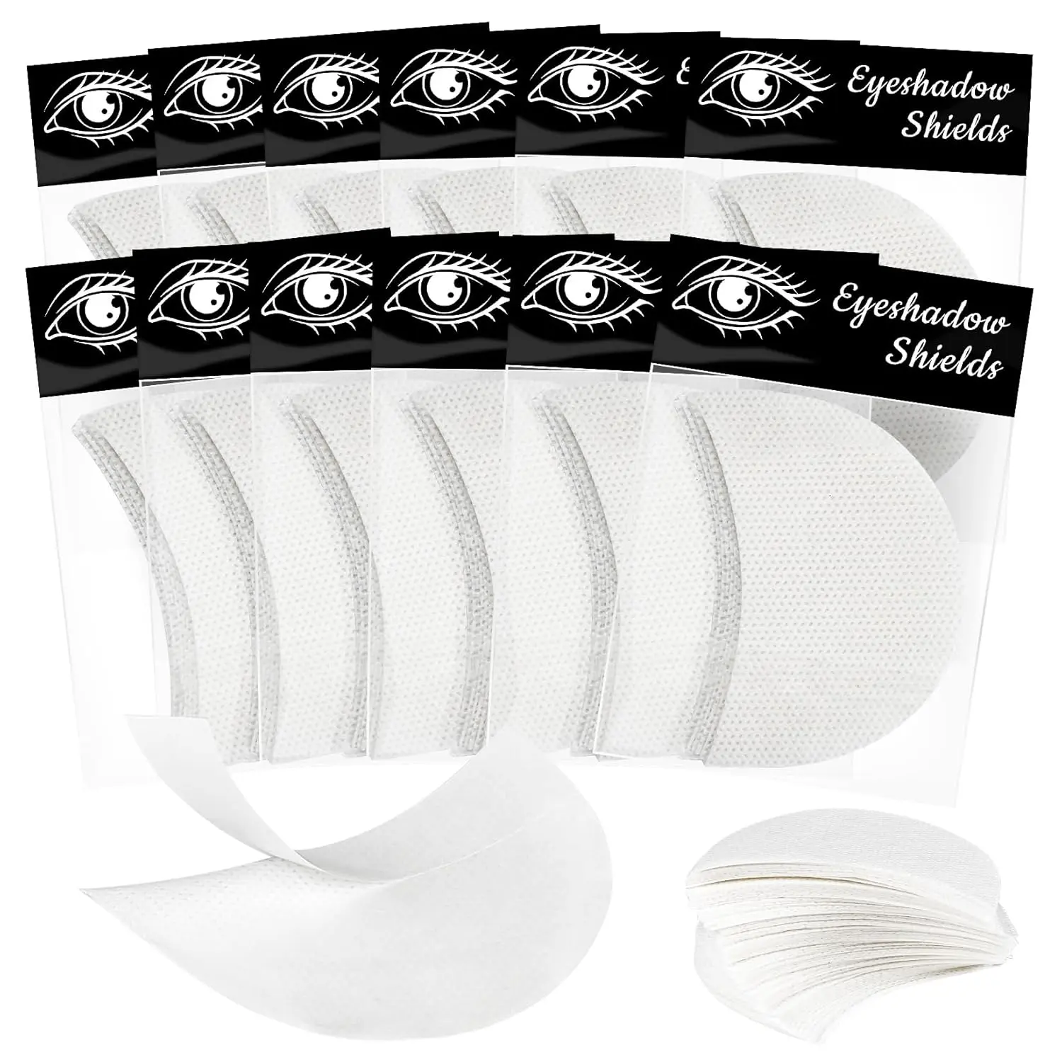 Disposable Eyeshadow Shields - MAQIHAN 100 PCS Eye Eyeshadow Tape for Lip Eye Makeup Pads Stickers Professional Makeup Shield Under Eye Make Up Patch Eye Lip Shield Stencil (2.75X1.97 inch) Cosmetic
