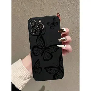1PC Dark Butterfly Artistic TPU Anti-Drop Phone Case Compatible With IPhone 11/12/13/14/15/16, XR, 13 Pro Max