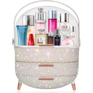 Teen Girls Gift Makeup Organizer,Skincare Organizer Jewelry Storage,Cosmetics Storage and Display Case,Make Up Holders and Organizers for Countertop,Bathroom Organizer (Pearl White)