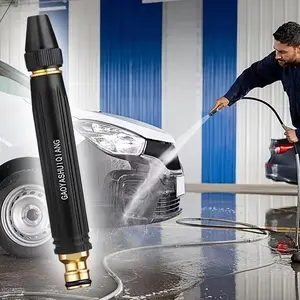 Heavy Duty Adjustable Twist Hose Nozzle with Vinyl Coating Suitable for Driveway, Deck, Car Washing & Lawn Care - Multi-Spray Jet Water Attachment for Outdoor Watering, Hose Nozzle for Residential/Commercial Use