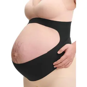 Professional Maternity Belt Breathable & Elastic Belly Band for Third Trimester Pregnancy Supplies for Women Available in Light Beige and Black motif  maternity  compression  wear