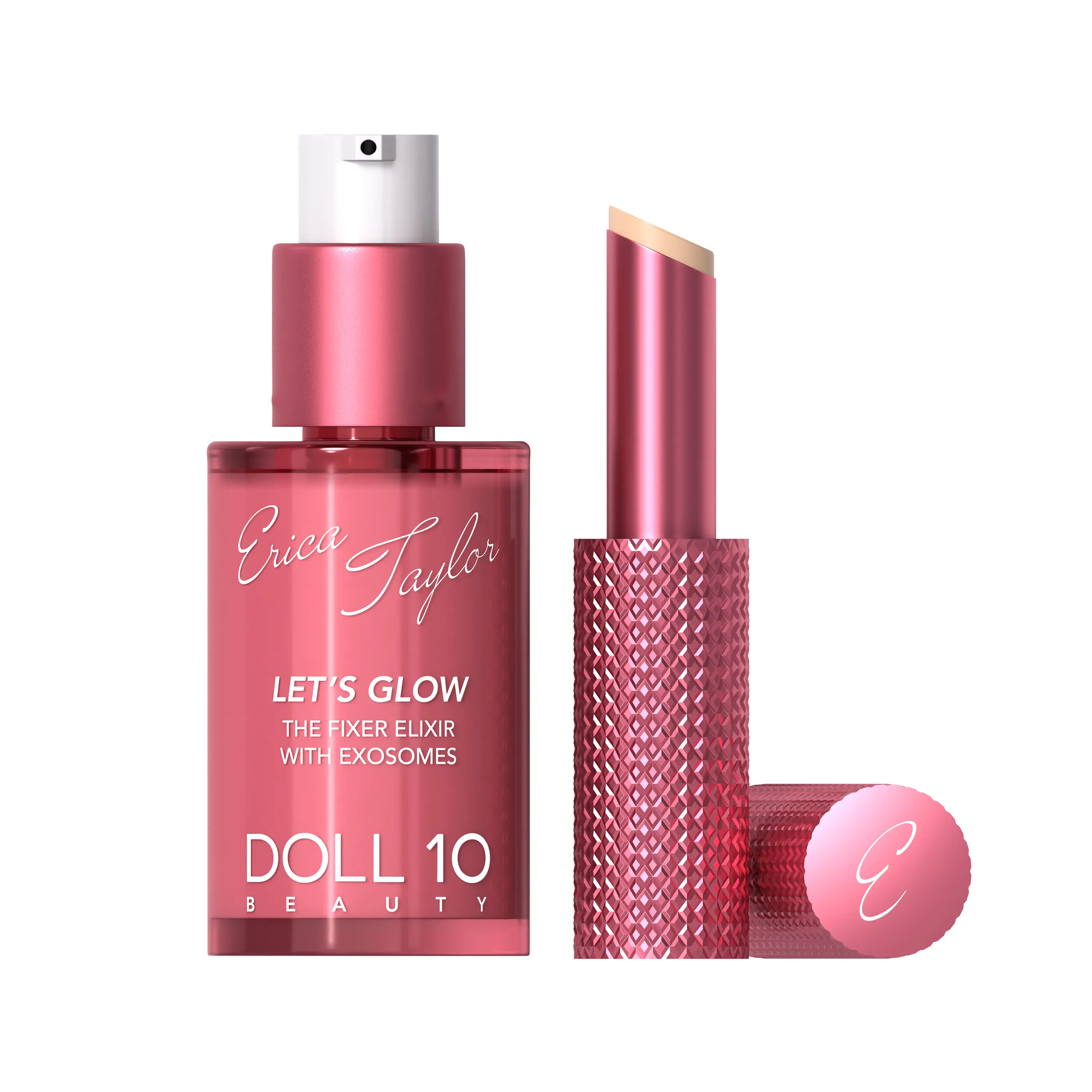 Let's Glow Fixer Elixir and Eye Balm Duo | Doll 10 X Erica Taylor Let's Glow Fixer Elixir and Eye Balm Duo | Doll 10 X Erica Taylor