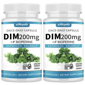 Wildopolis DIM Supplement 200mg - with BioPerine for Hormone Balance, Hormonal Acne, Menopause & Daily Support  | Antioxidant-Rich Dietary