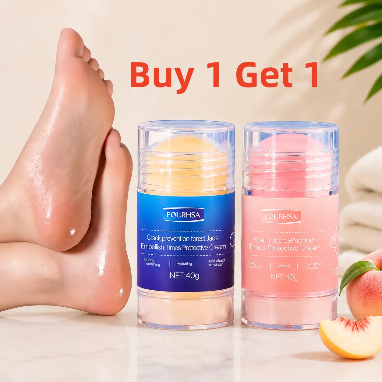 【Buy 1 Get 1】Foot Care Cream,Anti Cracked Foot Cream,Moisturizing,Anti Crack,Softening and Nourishing Cream for Dry,Cracked Feet,Remove Dead Skin and Moisturize Dry Skin, Moisturizer, Foot Lotion