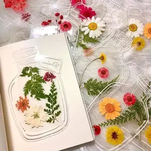 20pcs Thick Transparent Floral Bookmarks, Dried Flower Leaf DIY, Handmade Cute Bookmarks for Readers, DIY Gifts, Scrapbook Crafts, Book Accessories