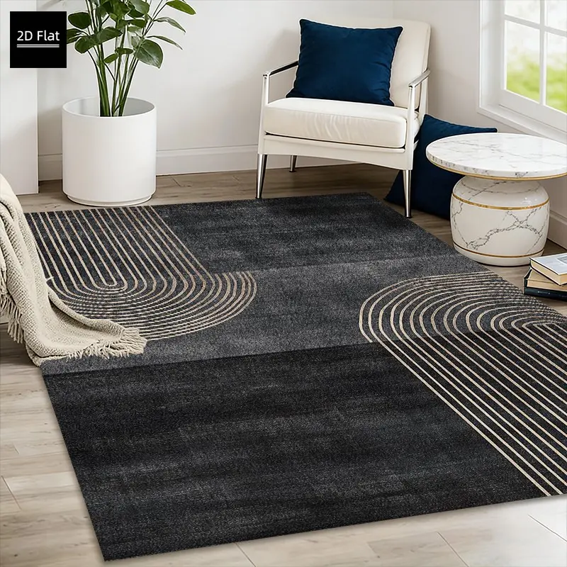 Large Rectangular Artistic Rug with Modern Lines and Velvet Finish, 850g/m² Anti-Slip Backing, Rugs Living Room, Versatile for Living Room Bedroom, Minimalist Design, Suitable for Indoor Decor in Modern Style, Modern Runner Rug, Home Decorative Rug