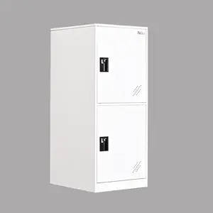 2 Door Vertical Small Locker with Lock Latch, Metal Cabinet for Home, Office, School