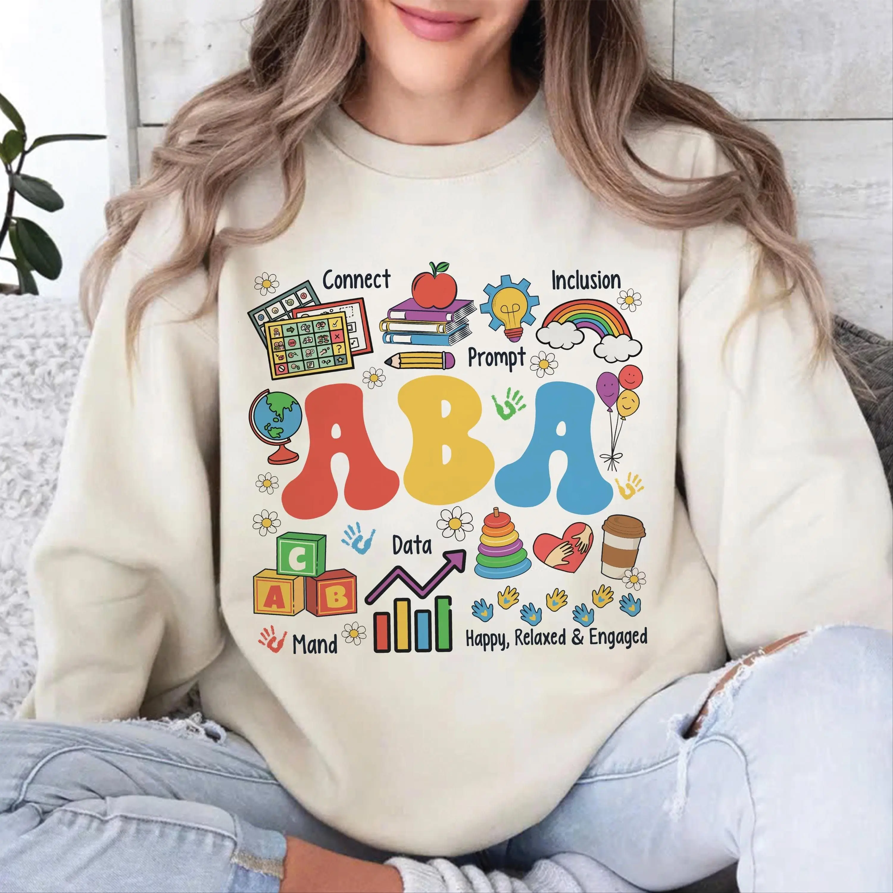 ABA Applied Behavior Analysis T-Shirt & Sweatshirt, Autism Therapy Tee, Communication Autism, SPED Teacher Gift