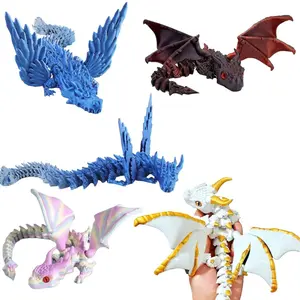 3D Printed Dragon Figurine, 1 Box Creative Desktop Ornament, Home Decor for Living Room, Desktop Dragon Ornament, Suitable for Gift Giving, Art Figurine, Articulating Animal Figurines