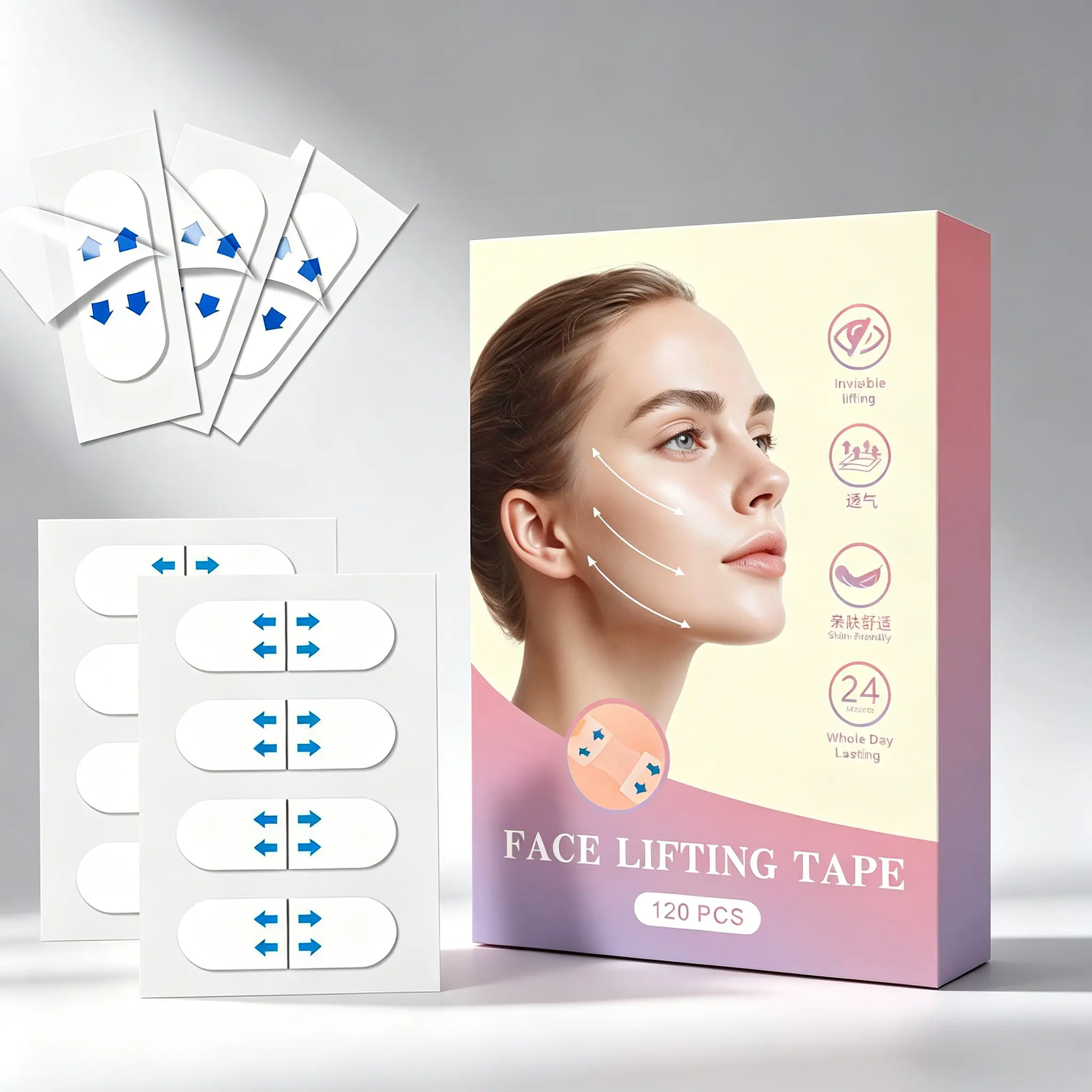 120PCS Invisible Face & Neck Lift Tape | Instant Anti-Wrinkle Lifting | For Double Chin, Jowls & Eyes | Waterproof & Makeup-Friendly