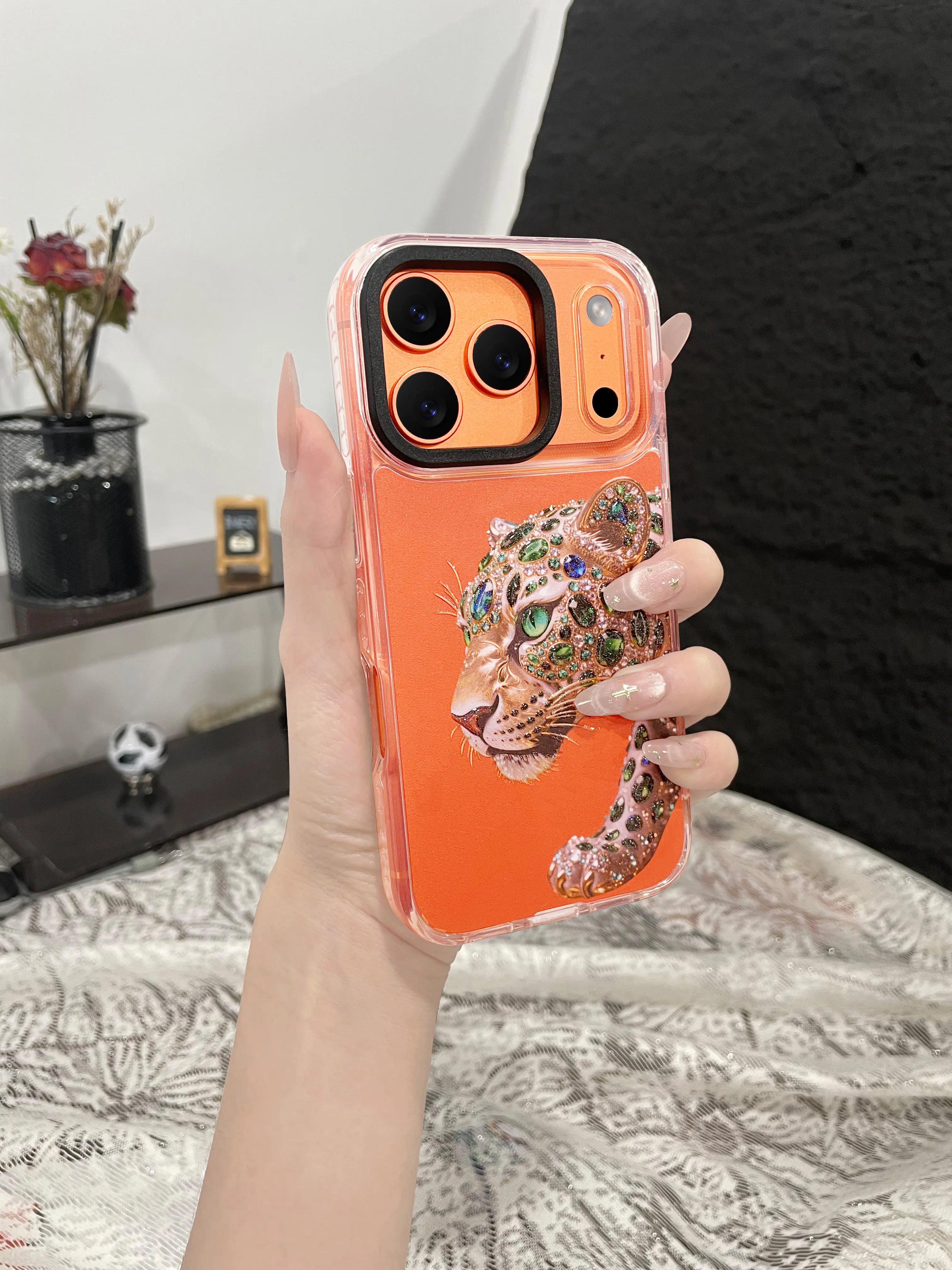 DIY Custom Shockproof Phone Case for iPhone 15/16/17 Pro, 15/16/17 Pro Max, 17 Air - Interchangeable Back Plate, Slim Hard Back Soft TPU Bumper Protective Cover