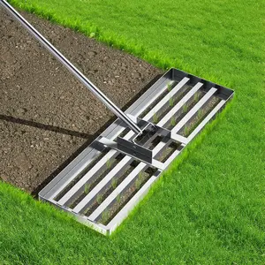 Lawn Leveling Rake, Lawn Leveler Tool with 6.5ft Handle Rakes, Stainless Steel Yard Leveling Rake, Heavy Duty Soil Leveling Rakes for Backyard, Garden, Farm, Pasture (30x10inch-6.5FT)