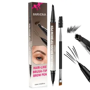 BARVENA Feather-Like Brow Pencil - Waterproof, Sweat-Proof & Smudge-Proof Dual-Ended Eyebrow Pencil for Natural Bushy Effect