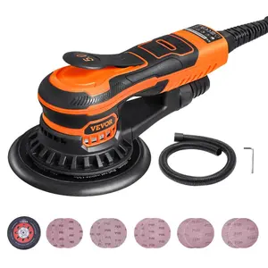 fathersdaygift VEVOR Random Orbital Sander 6-Inch, 350W Brushless Orbital Sander, 10, 000 PRM 6 Variable Speed Electric Palm Sander with 10PCS Sandpapers, Dust Connector Hose for Woodworking Detailing Sanding
