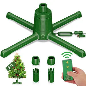 Rotating Christmas Tree Stand for Up to 9Ft Artificial Trees, Revolving Tree Base Holder for Xmas Tree with Remote Control，Christmas Decoration