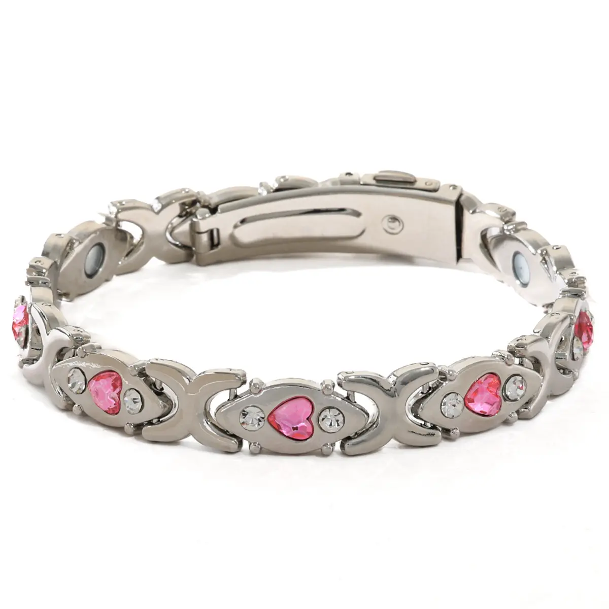 Cross Heart-Silver Pink Diamond