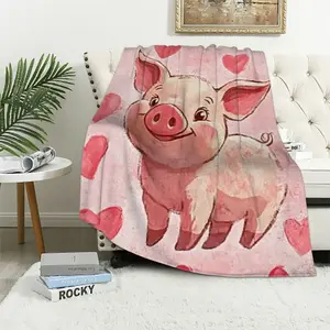 Pig Blanket Gifts,  Flannel   Throw Blanket Soft for Girls Boys Adults, Lightweight, Comfortable, Warm Cute Pig Themed Blanket for Bed CouchFather's Day Thanksgiving Halloween Valentine's Day Holiday Gifts