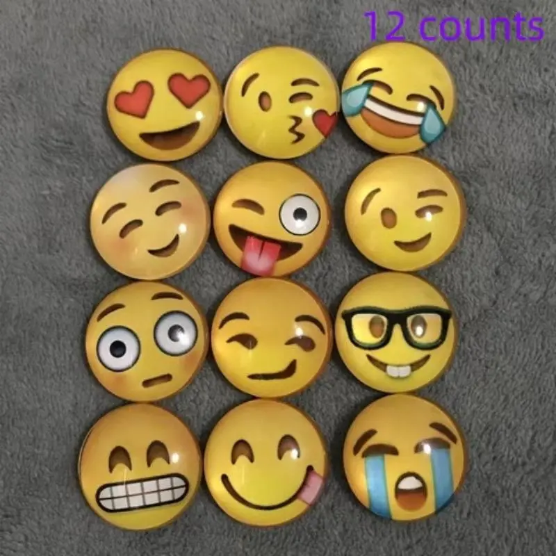 Emotional Face Expression Design Refrigerator Magnet, 12pcs/set Cute Decorative Magnet, Personalized Refrigerator Magnet for Kitchen Office School Dormitory, Higher End Fridge Magnets, Refrigerator Decorating Magnet, Magnetic Refrigerator Magnets