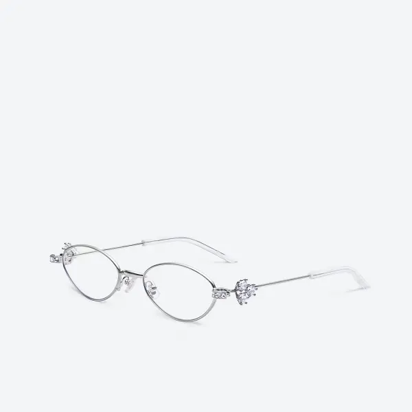 GENTLE MONSTER Carat 02 Silver Frame Clear Lenses Oval Shape