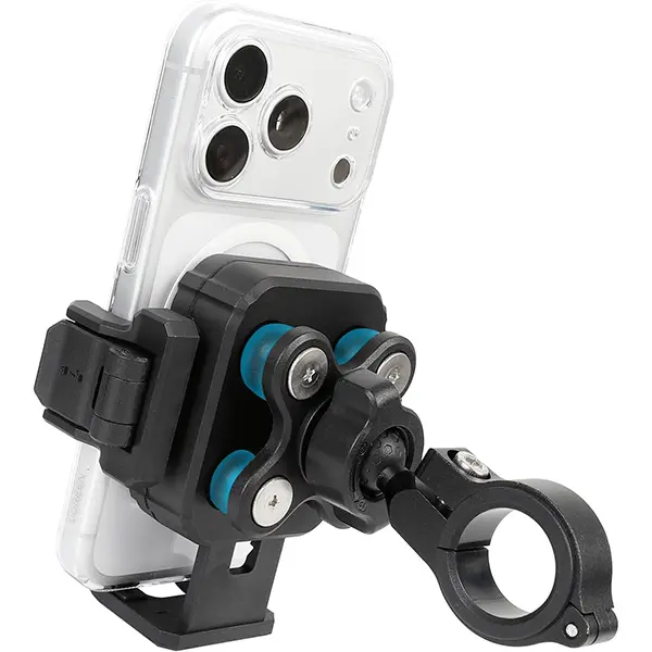 Motorcycle & Bike Phone Holder Mount with Vibration Dampener [Camera Friendly] [1-Second Lock & Release] [Aluminum Alloy Handlebar Clamp Base] for iPhone 17/16/15 Series, 4.7-7" Smartphones