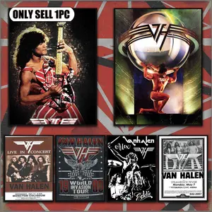 PIKPAKA Van Halen Band Music Album Cover ROCK Cool Fashion Poster HD Sticky Waterproof Wall Art High Quality Print Aesthetic Home Living Bedroom Bathroom Hallway Decor Trendy Room Decoration Easy-To-Apply Gift Durable