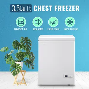 DEMULLER Chest Freezer Small Deep Freezer Top Open Door Mini Freezer with Electronic Control Compact Freezer for Homes Garages Basements White