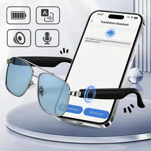 Smart Glasses, AI Translation Bluetooth Sunglasses, UV Protection Lens, Touch Control, Hands-Free Call & Music, Built in AI Assistant, Ideal for Travel, Business Trips & Outdoor Activities