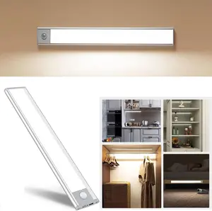 Under Cabinet Lights, Motion Sensor & Magnetic, No Wire Hassle! Dimmable, LED Motion Sensor Night Lights – USB Rechargeable, Dimmable – for Kitchen, Wardrobe, Stairs, Hallway, Closet & Counter Lighting (Wireless Indoor Use), Uniform Light for Wardrobe