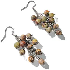 Feldspar Jasper Cluster Earrings | Handmade by Yassy Creates | Stone of Creativity, Stability & Renewal