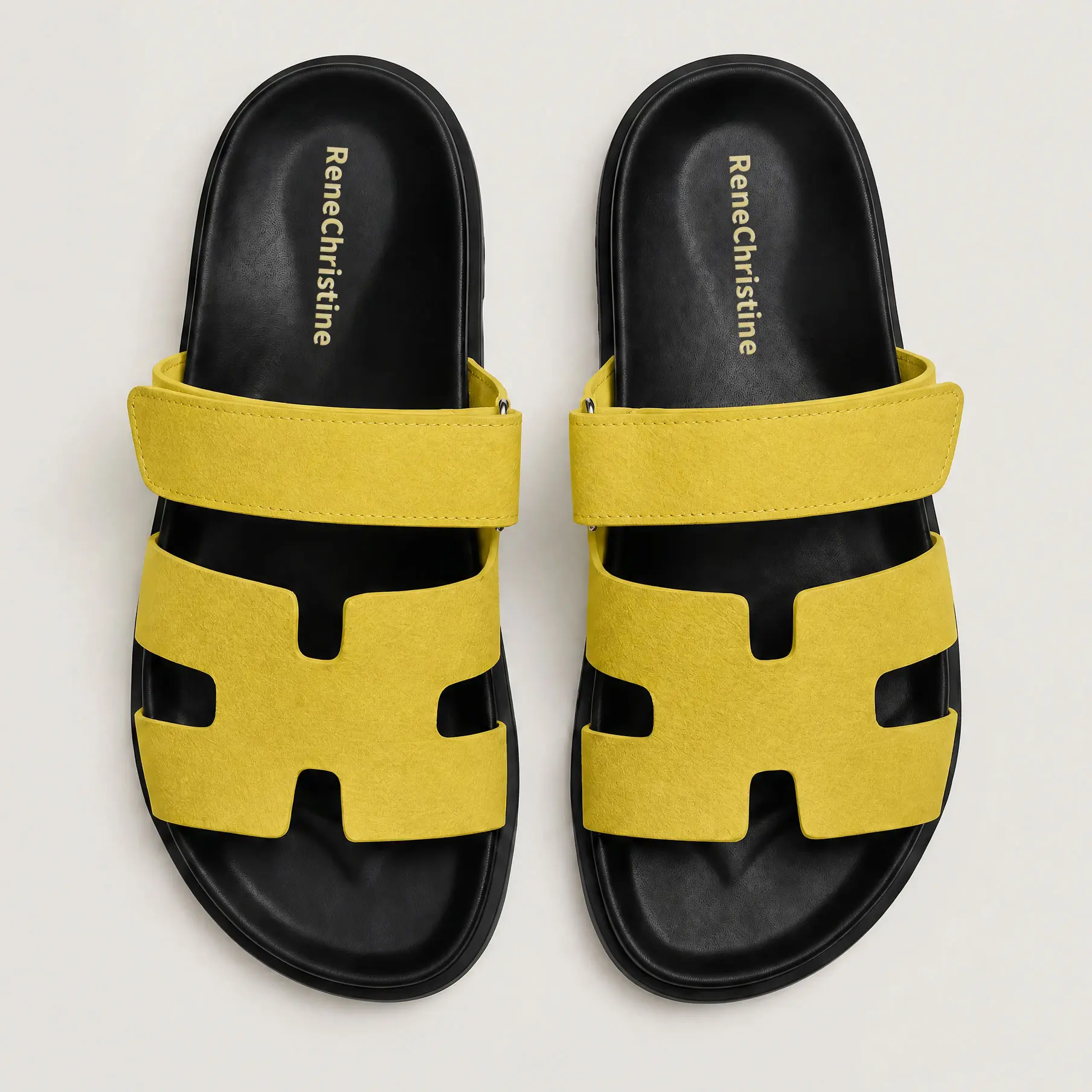 ReneChristine Women's Platform Slide Sandals – Stylish sandals featuring adjustable Velcro straps for easy on-and-off.