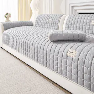 Simple Fashion Style, Embroidered Patch Design, Premium Polyester Material, Non-Slip Pet-Friendly Home Decor, Armrest Protection, Fashion Couch Protector